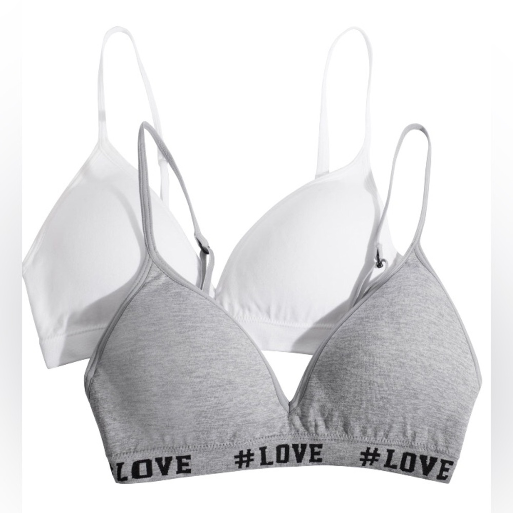 Wonder Nation Girls Bra, 2 Pack T-Shirt Seamless Molded Cup